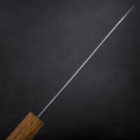 Santoku Silver Steel #3  Nawame Damascus Yaki Urushi Handle 165mm