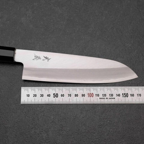 Santoku Silver Steel #3 Polished Buffalo Ebony Handle 165mm