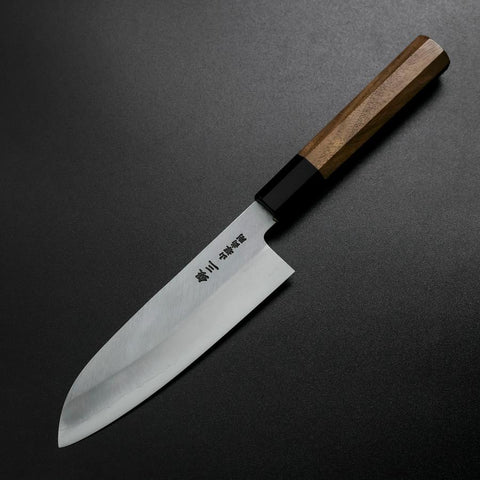 Santoku Silver Steel #3 Polished Buffalo Walnut Handle 155mm