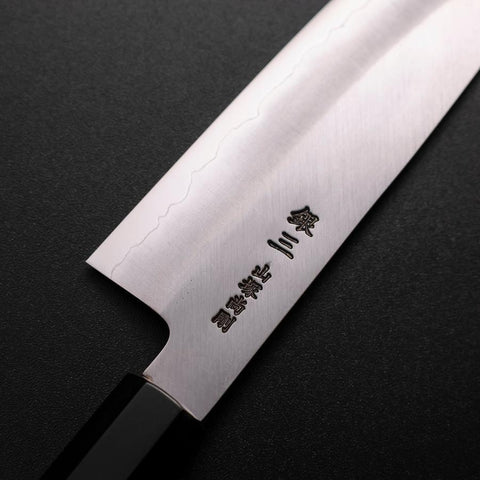 Santoku Silver Steel #3 Polished Buffalo Walnut Handle 155mm