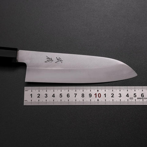 Santoku Silver Steel #3 Polished Buffalo Walnut Handle 155mm