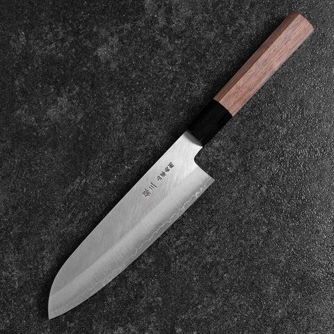 Santoku Silver Steel #3 Polished Buffalo Walnut Handle 170mm (6.7”)