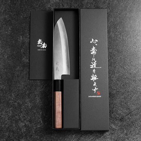 Santoku Silver Steel #3 Polished Buffalo Walnut Handle 170mm (6.7”)