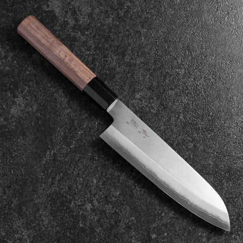 Santoku Silver Steel #3 Polished Buffalo Walnut Handle 170mm (6.7”)