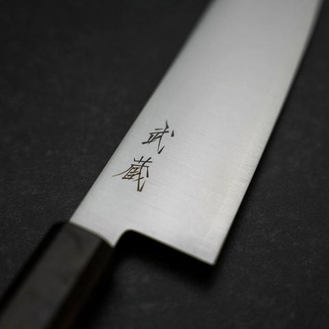 Santoku Silver Steel #3 Polished Ebony Handle 180mm