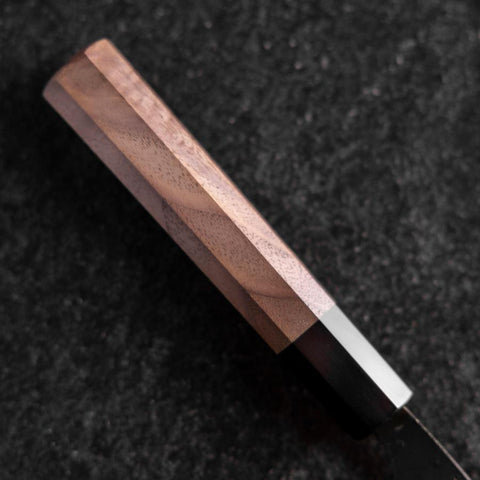 Santoku Blue Steel #2 Revêtement inox Kurouchi Manche en Noyer 165mm