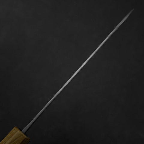 Santoku Stainless Clad Blue Steel #2 Kurouchi Walnut Zelkova Handle 165mm