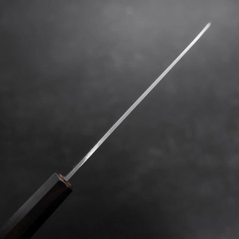 Santoku Stainless Clad Blue Super Polished Buffalo Ebony Handle 140mm