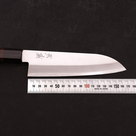 Santoku Stainless Clad Blue Super Polished Rosewood Handle 165mm