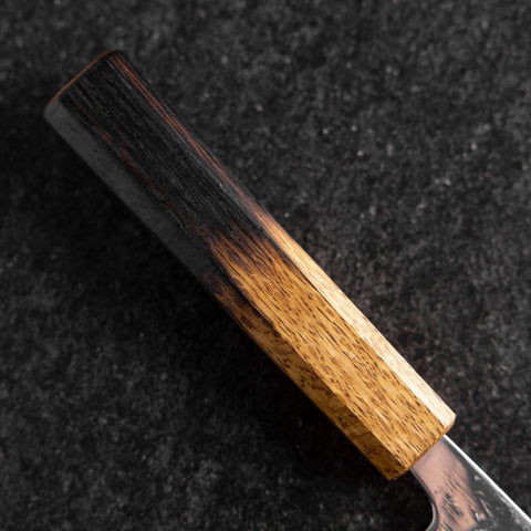 Santoku Sweden Stainless Steel Mirror Nashiji Washi Damascus Yaki Urushi Handle 165mm