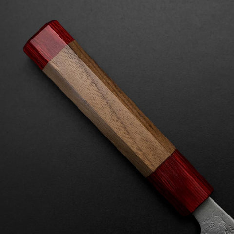 Santoku Sweden Stainless Steel Nashiji Washi Damascus Walnut Handle 165mm