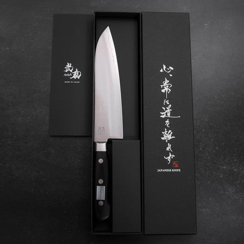 Santoku Sweden Stainless Steel Polished Western Black Handle 180mm