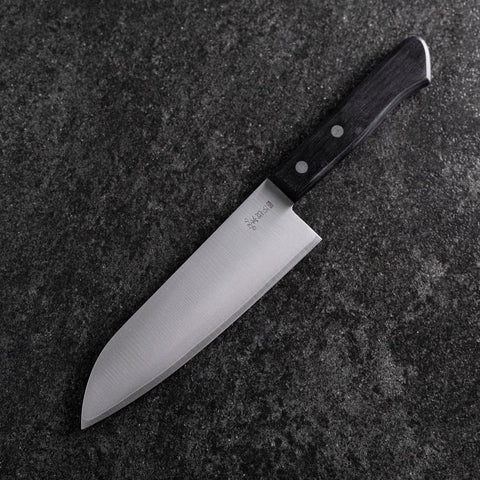 Santoku VG-1 Poliert Schwarzer Westlicher Griff 165mm (Tsuba-nashi)
