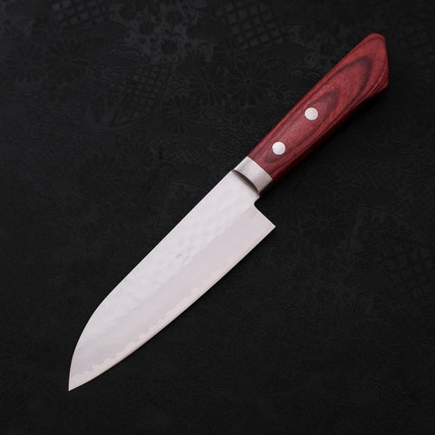 Santoku VG-1 Tsuchime Damascus Western Red Handle 130mm