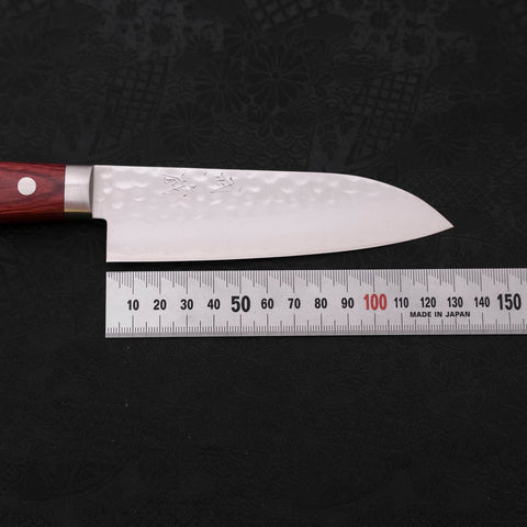 Santoku VG-1 Tsuchime Damascus Western Red Handle 130mm