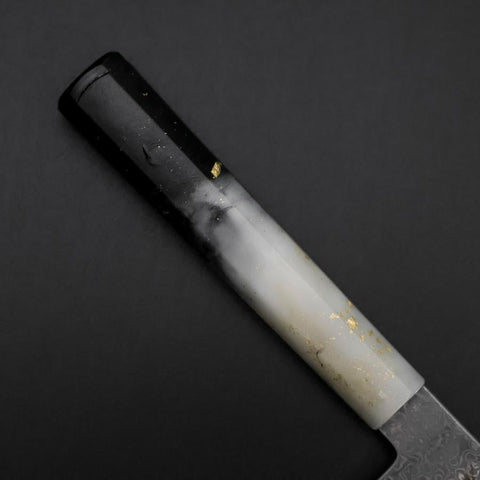 Santoku VG-10 Damascus Ocean White Black Gold Handle 165mm