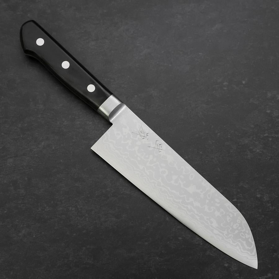 Santoku VG-10 Damascus Western Black Handle 170mm-[Musashi]-[Japanese-Kitchen-Knives]
