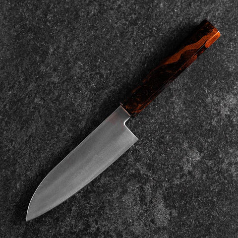 Santoku VG-10 Damascus Yamanaka Red Urushi Handle 130mm