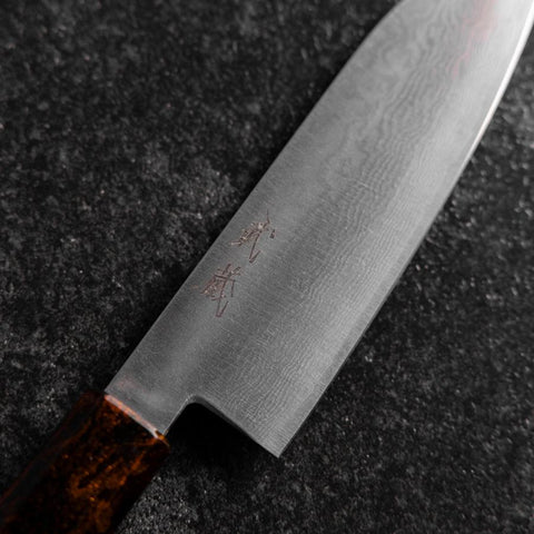 Santoku VG-10 Damascus Yamanaka Red Urushi Handle 130mm