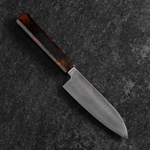 Santoku VG-10 Damascus Yamanaka Red Urushi Handle 130mm