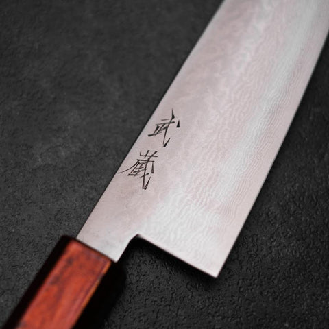 Santoku VG-10 Damas Manche Urushi Yamanaka Rouge 165mm