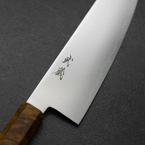 Santoku VG-10 Damascus Yellow-Brown Birch Handle 180mm