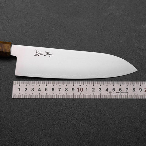 Santoku VG-10 Damascus Yellow-Brown Birch Handle 180mm