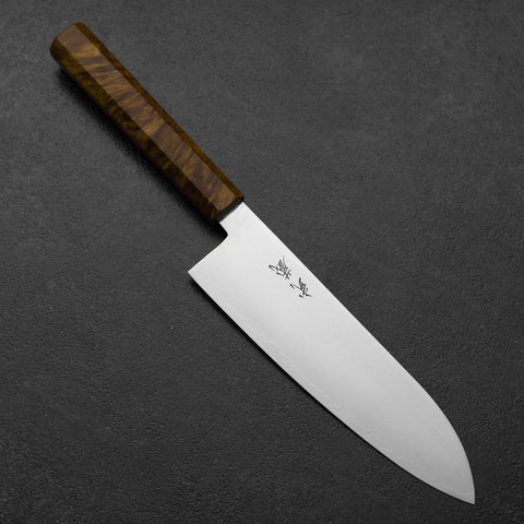 Santoku VG-10 Damascus Yellow-Brown Birch Handle 180mm