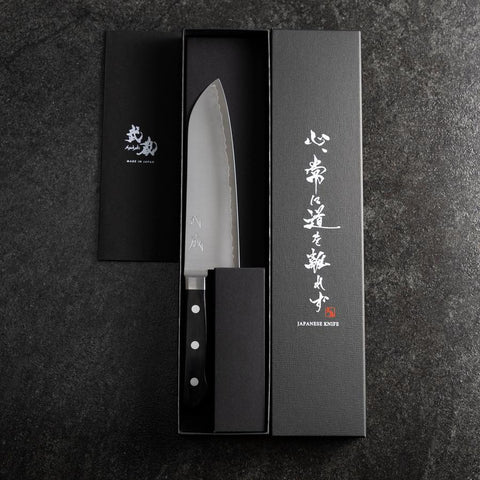 Santoku VG-10 Polished Western Black Handle 170mm