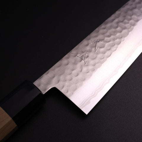 Santoku VG-10 Tsuchime Damascus Buffalo Magnolia Handle 165mm