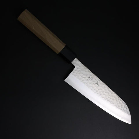 Santoku VG-10 Tsuchime Damascus Buffalo Magnolia Handle 165mm