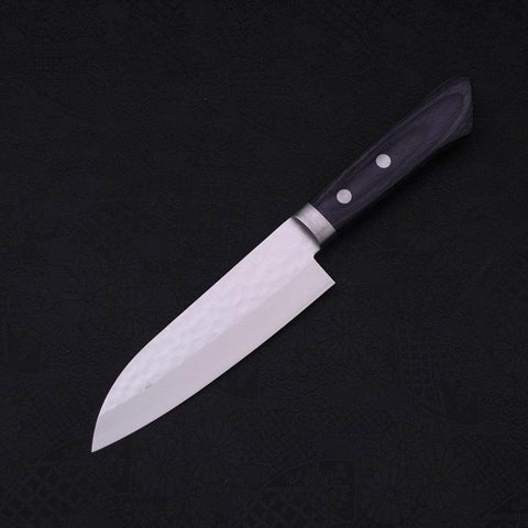 Santoku VG-10 Tsuchime Damascus Western Dark Blue Handle 130mm