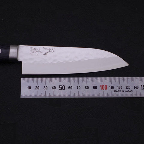 Santoku VG-10 Tsuchime Damascus Western Dark Blue Handle 130mm