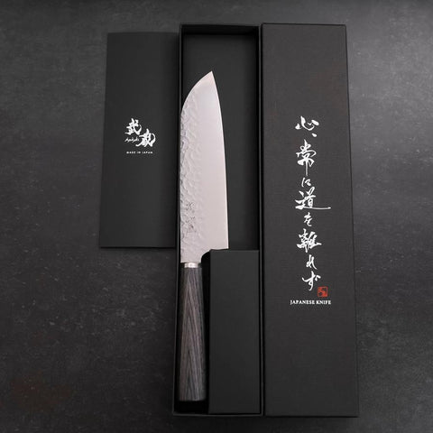 Santoku VG-10 Tsuchime Oval Charcoal Handle 165mm