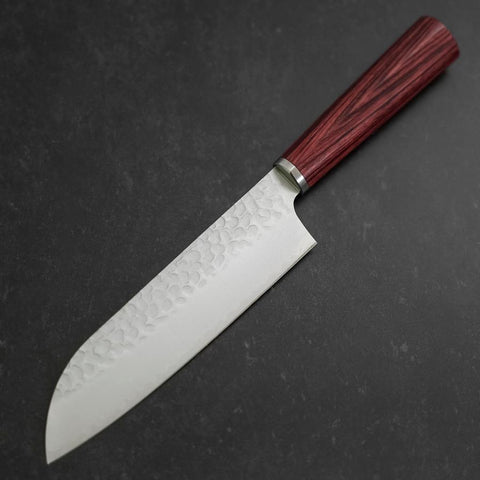 Santoku VG-10 Tsuchime Oval Red Handle 165mm