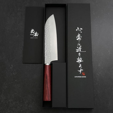 Santoku VG-10 Tsuchime Oval Red Handle 165mm