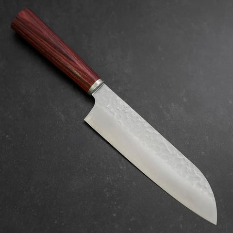 Santoku VG-10 Tsuchime Oval Red Handle 165mm