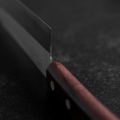 Santoku VG-5 Polished Western Brown Handle 170mm (Tsuba Nashi)