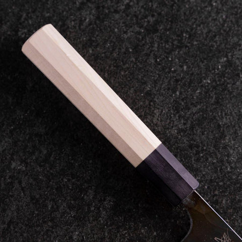 Santoku White Steel #2 Kurouchi Buffalo Magnolia Handle 165mm