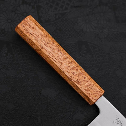 Santoku White Steel #1 Polished Oak Handle 165mm