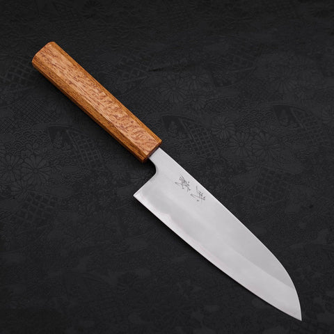 Santoku White Steel #1 Polished Oak Handle 165mm