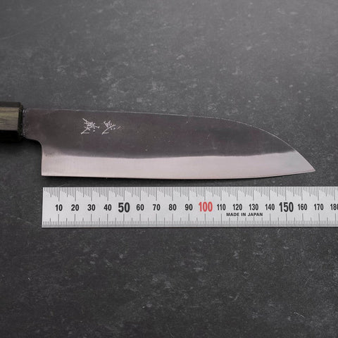 Santoku White Steel #2 Kurouchi Green Urushi Handle 165mm