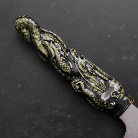 Santoku ZA-18 Damascus Ceramics Dragon Handle 180mm