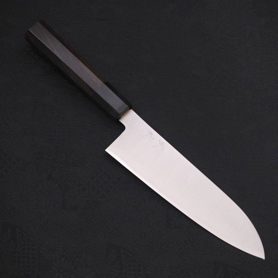 Santoku ZDP-189 Polished Buffalo Ebony Handle 180mm-[Musashi]-[Japanese-Kitchen-Knives]