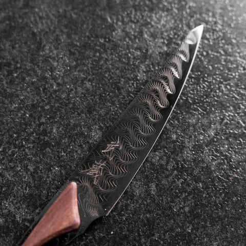 Steak knife VG-10 Mirror Damascus Maple Handle 100mm - Black