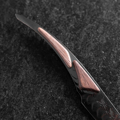 Steak knife VG-10 Mirror Damascus Maple Handle 100mm - Black