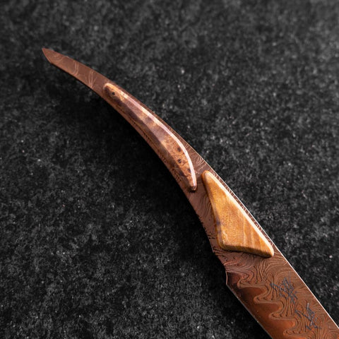 Steak knife VG-10 Mirror Damascus Maple Handle 100mm - Brown