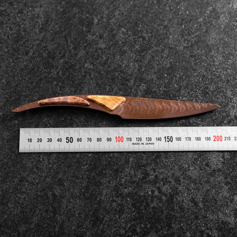 Steak knife VG-10 Mirror Damascus Maple Handle 100mm - Brown