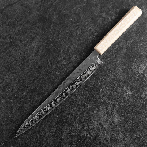 Sujihiki  440C Nashiji Damascus Mirror White Urushi Handle 240mm