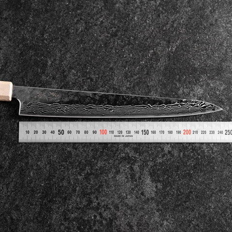 Sujihiki  440C Nashiji Damascus Mirror White Urushi Handle 240mm